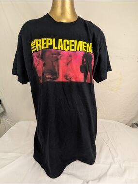 The Replacements Men's Black Band T-Shirt - Yellow & Pink Graphics Large